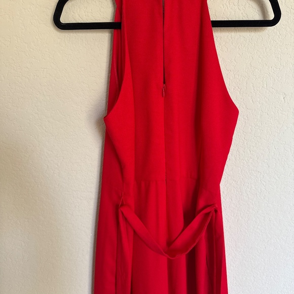 Banana Republic red halter neck wide leg pleated jumpsuit size 6 - Picture 5 of 5